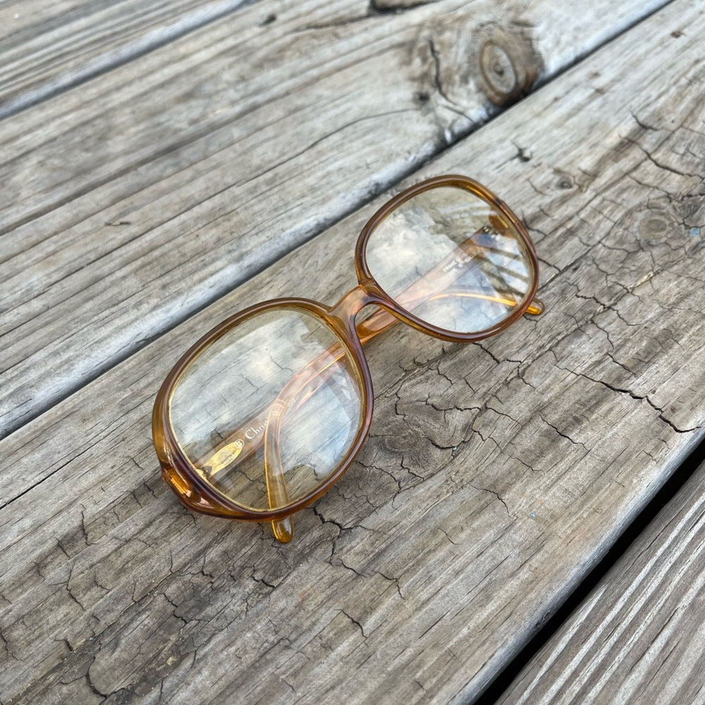 Vintage 1970s Christian Dior Amber-Tinted Eye-wear